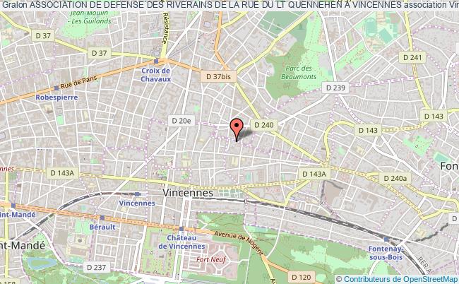plan association Association De Defense Des Riverains De La Rue Du Lt Quennehen A Vincennes Vincennes