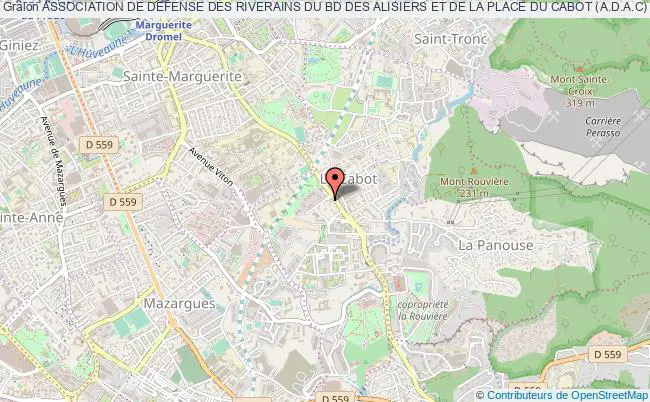 plan association Association De Defense Des Riverains Du Bd Des Alisiers Et De La Place Du Cabot (a.d.a.c) Marseille