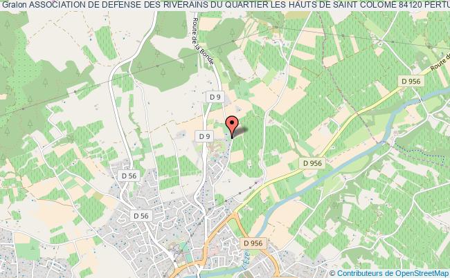 plan association Association De Defense Des Riverains Du Quartier Les Hauts De Saint Colome 84120 Pertuis Pertuis