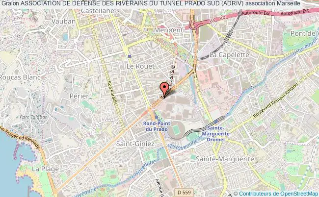 plan association Association De Defense Des Riverains Du Tunnel Prado Sud (adriv) Marseille
