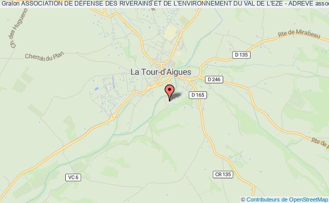 plan association Association De DÉfense Des Riverains Et De L'environnement Du Val De L'eze - Adreve La Tour-d'Aigues