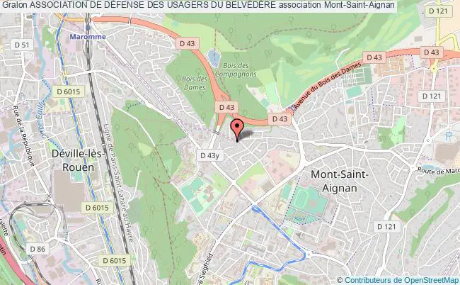 plan association Association De DÉfense Des Usagers Du BelvÉdÈre Mont-Saint-Aignan