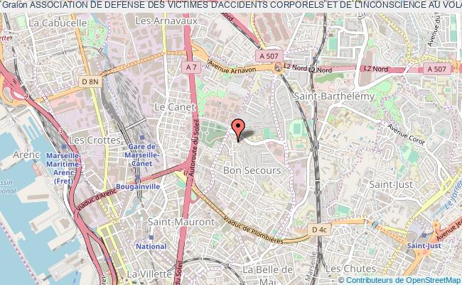 plan association Association De Defense Des Victimes D'accidents Corporels Et De L'inconscience Au Volant (advaciv) Marseille