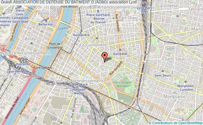 plan association Association De Defense Du Batiment D (adbd) Lyon 7e Arrondissement
