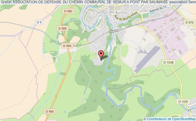 plan association Association De Defense Du Chemin Communal De Semur A Pont Par Saumaise Semur-en-Auxois