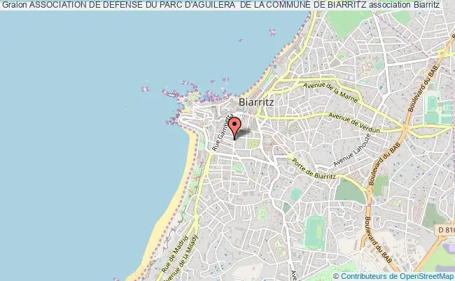 plan association Association De Defense Du Parc D'aguilera  De La Commune De Biarritz Biarritz