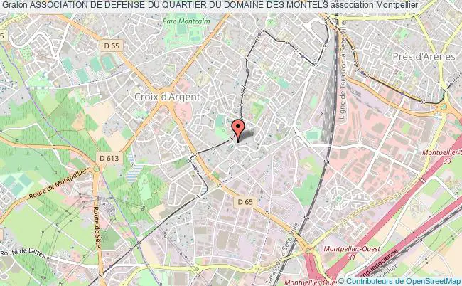 plan association Association De Defense Du Quartier Du Domaine Des Montels Montpellier