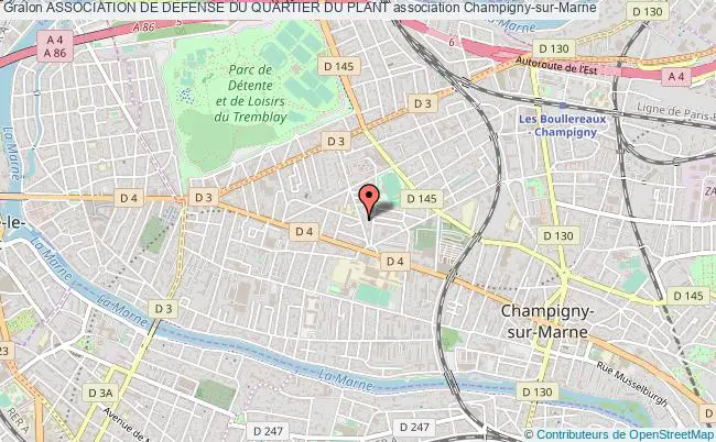 plan association Association De Defense Du Quartier Du Plant Champigny-sur-Marne