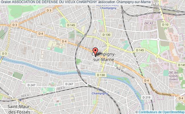 plan association Association De DÉfense Du Vieux Champigny Champigny-sur-Marne