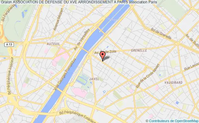 plan association Association De Defense Du Xve Arrondissement A Paris Paris