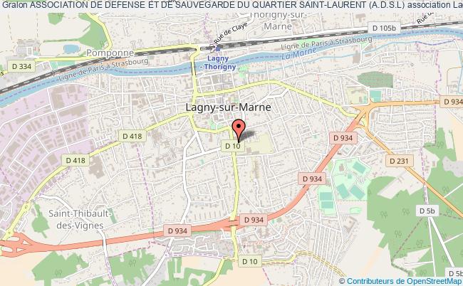 plan association Association De Defense Et De Sauvegarde Du Quartier Saint-laurent (a.d.s.l) Lagny-sur-Marne