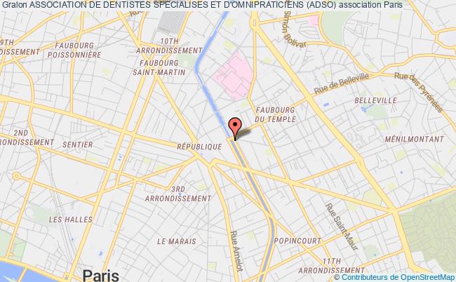 plan association Association De Dentistes Specialises Et D'omnipraticiens (adso) PARIS
