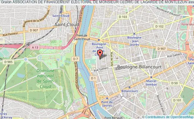 plan association Association De Financement Electoral De Monsieur Cedric De Lagarde De Montlezun Boulogne-Billancourt