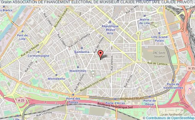 plan association Association De Financement Electoral De Monsieur Claude Pruvot (afe Claude Pruvot) Lille