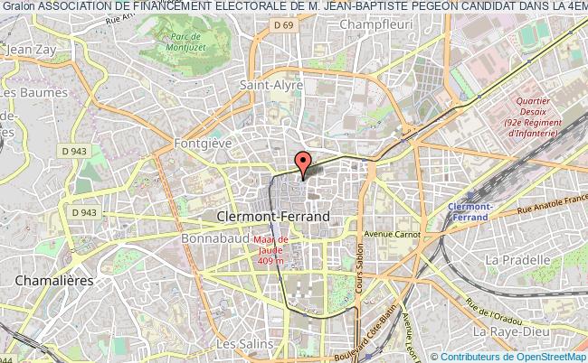 plan association Association De Financement Electorale De M. Jean-baptiste Pegeon Candidat Dans La 4eme Circonscription Du Puy De Dome Clermont-Ferrand
