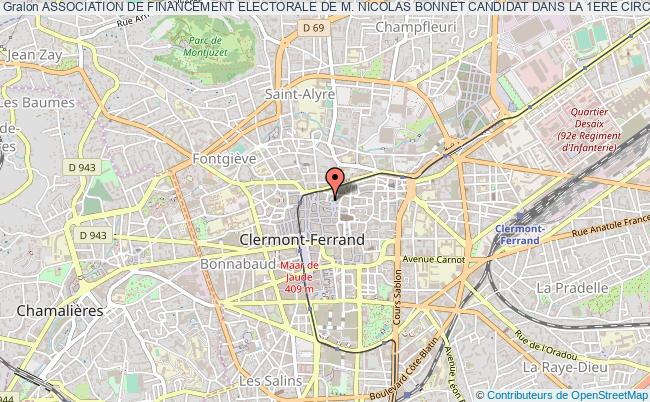plan association Association De Financement Electorale De M. Nicolas Bonnet Candidat Dans La 1ere Circonscription Du Puy De Dome Clermont-Ferrand