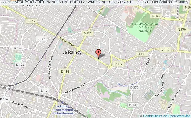 plan association Association De Financement Pour La Campagne D'eric Raoult - A.f.c.e.r Le Raincy