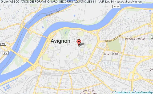 plan association Association De Formation Aux Secours Aquatiques 84  ( A.f.s.a. 84 ) Avignon