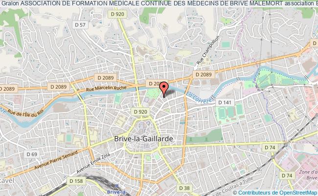 plan association Association De Formation Medicale Continue Des Medecins De Brive Malemort Brive-la-Gaillarde