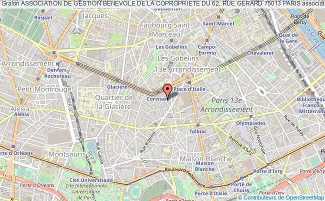 plan association Association De Gestion Benevole De La Copropriete Du 62, Rue Gerard 75013 Paris Paris