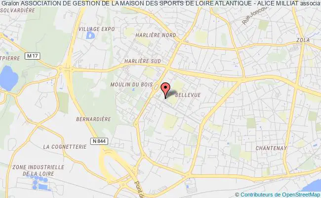 plan association Association De Gestion De La Maison Des Sports De Loire Atlantique - Alice Milliat Nantes