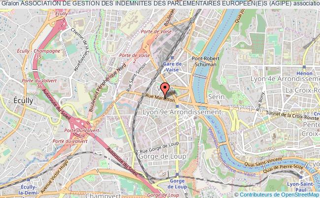 plan association Association De Gestion Des Indemnites Des Parlementaires Europeen(e)s (agipe) Lyon 9e Arrondissement