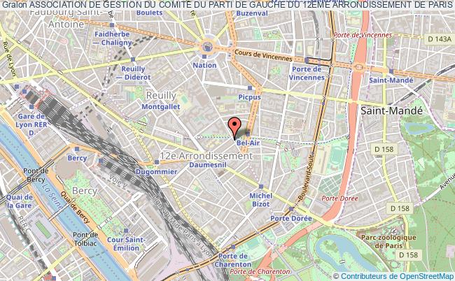 plan association Association De Gestion Du Comite Du Parti De Gauche Du 12eme Arrondissement De Paris Paris
