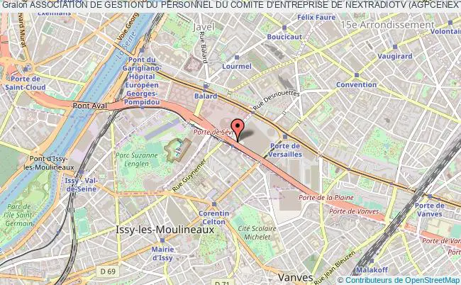 plan association Association De Gestion Du Personnel Du Comite D'entreprise De Nextradiotv (agpcenext) Paris