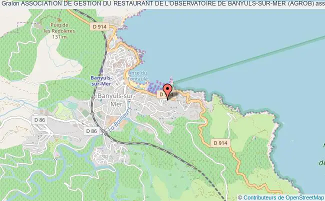 plan association Association De Gestion Du Restaurant De L'observatoire De Banyuls-sur-mer (agrob) Banyuls-sur-Mer