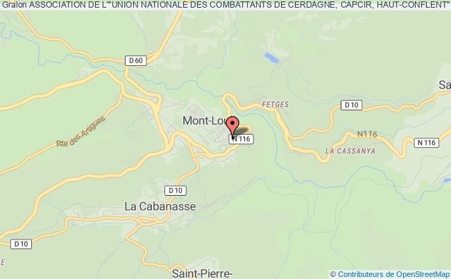plan association Association De L'"union Nationale Des Combattants De Cerdagne, Capcir, Haut-conflent" Mont-Louis