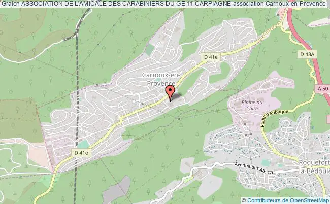 plan association Association De L'amicale Des Carabiniers Du Ge 11 Carpiagne Carnoux-en-Provence