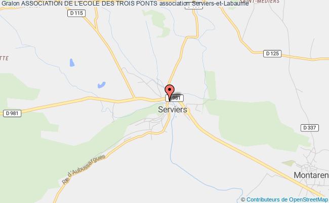 plan association Association De L'ecole Des Trois Ponts Serviers-et-Labaume