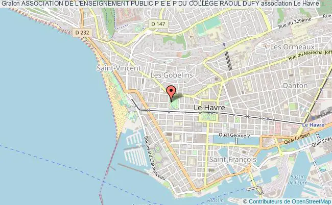 plan association Association De L'enseignement Public P E E P Du College Raoul Dufy Le Havre