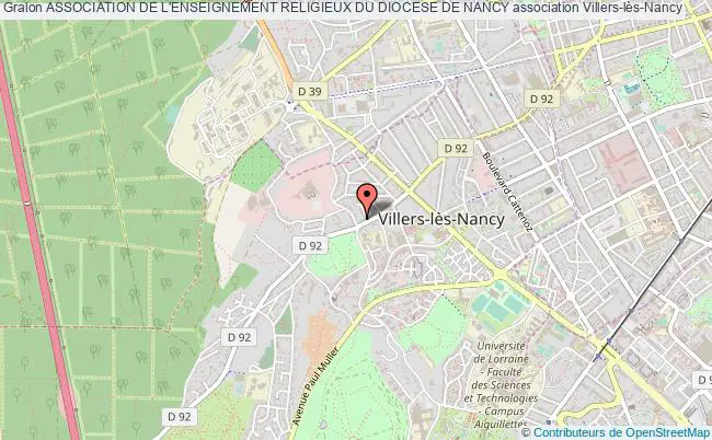 plan association Association De L'enseignement Religieux Du Diocese De Nancy Villers-lès-Nancy