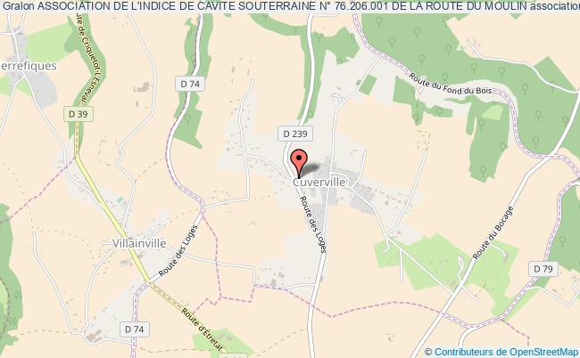 plan association Association De L'indice De Cavite Souterraine N° 76.206.001 De La Route Du Moulin Cuverville