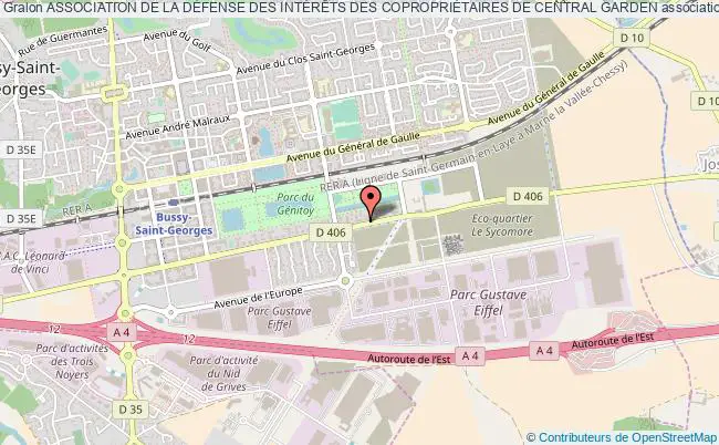 plan association Association De La DÉfense Des IntÉrÊts Des CopropriÉtaires De Central Garden Bussy-Saint-Georges