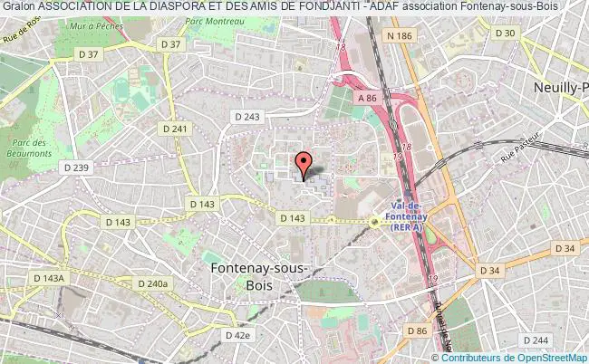 plan association Association De La Diaspora Et Des Amis De Fondjanti - Adaf Fontenay-sous-Bois