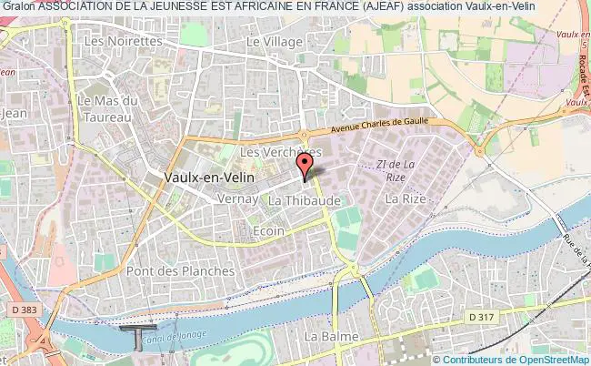 plan association Association De La Jeunesse Est Africaine En France (ajeaf) Vaulx-en-Velin