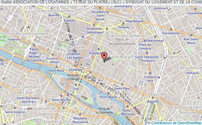 plan association Association De Locataires « 13 Rue Du Platre» (slc) « Syndicat Du Logement Et De La Consommation Paris