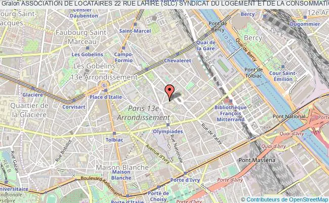 plan association Association De Locataires 22 Rue Lahire (slc) Syndicat Du Logement Et De La Consommation Paris 13e