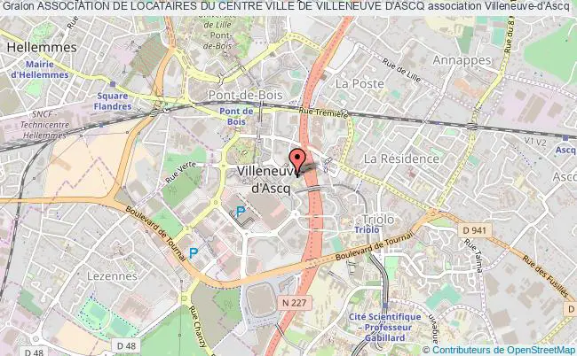 plan association Association De Locataires Du Centre Ville De Villeneuve D'ascq Villeneuve-d'Ascq
