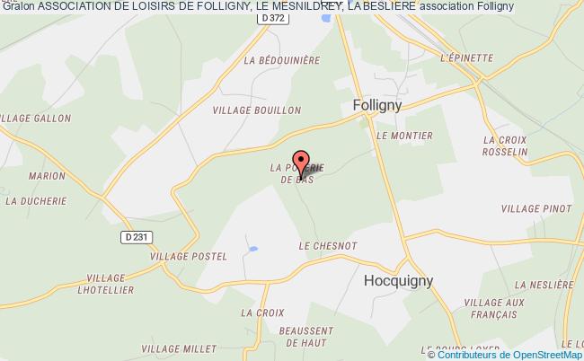 plan association Association De Loisirs De Folligny, Le Mesnildrey, La Besliere Folligny