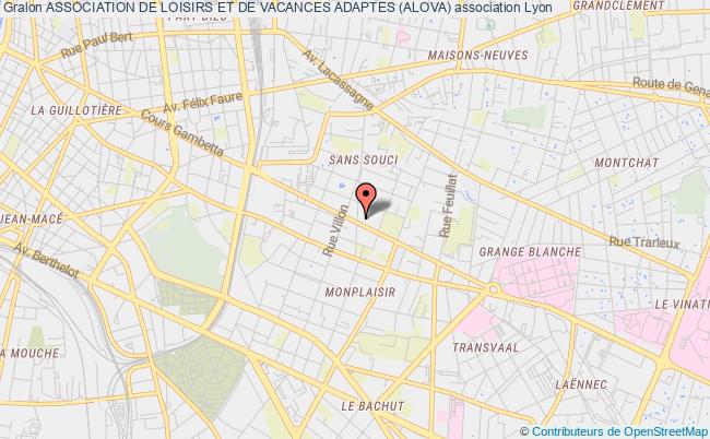 plan association Association De Loisirs Et De Vacances Adaptes (alova) Lyon cedex 03