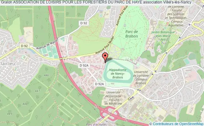 plan association Association De Loisirs Pour Les Forestiers Du Parc De Haye Villers-lès-Nancy Cedex