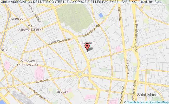 plan association Association De Lutte Contre L'islamophobie Et Les Racismes - Paris Xx° Paris
