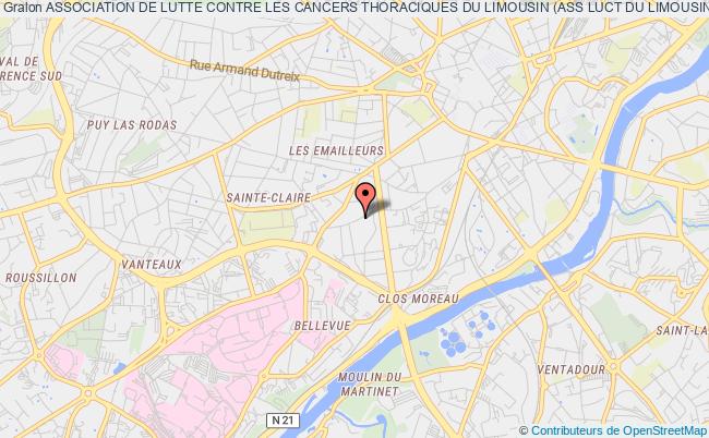 plan association Association De Lutte Contre Les Cancers Thoraciques Du Limousin (ass Luct Du Limousin) Limoges