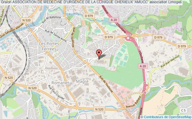 plan association Association De Medecine D'urgence De La Clinique Chenieux 'amucc' Limoges