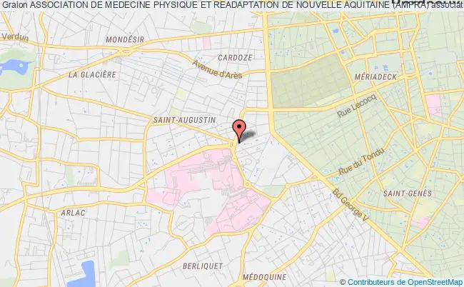 plan association Association De Medecine Physique Et Readaptation De Nouvelle Aquitaine (ampra) Bordeaux