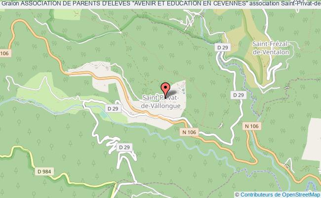 plan association Association De Parents D'eleves "avenir Et Education En Cevennes" Saint-Privat-de-Vallongue