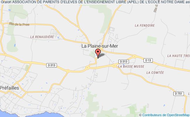 plan association Association De Parents D'eleves De L'enseignement Libre (apel) De L'ecole Notre Dame La Plaine-sur-Mer